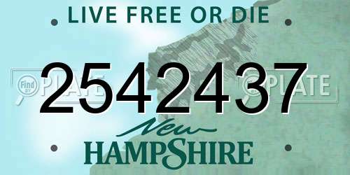 2542437 New Hampshire License Plate