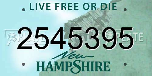 2545395 New Hampshire License Plate