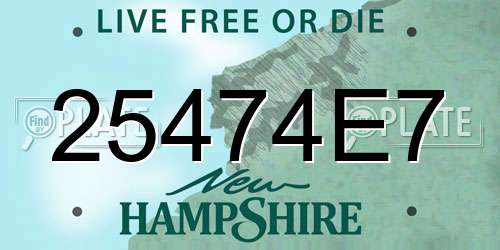 25474E7 New Hampshire License Plate