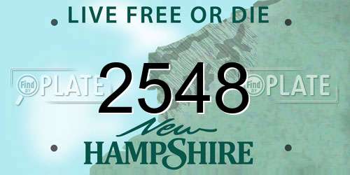 2548 New Hampshire License Plate