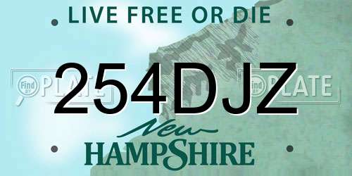 254DJZ New Hampshire License Plate