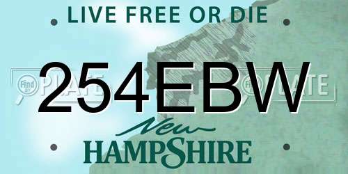 254EBW New Hampshire License Plate