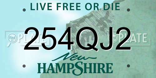 254QJ2 New Hampshire License Plate