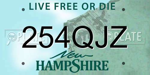 254QJZ New Hampshire License Plate