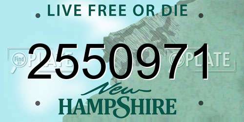 2550971 New Hampshire License Plate