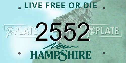 2552 New Hampshire License Plate