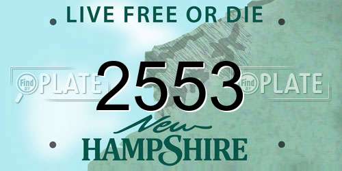 2553 New Hampshire License Plate