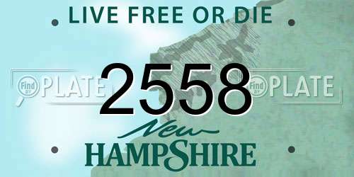 2558 New Hampshire License Plate