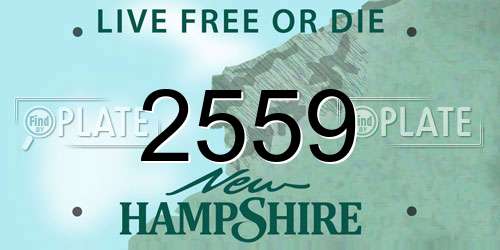 2559 New Hampshire License Plate