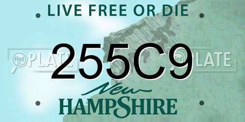 255C9 New Hampshire License Plate
