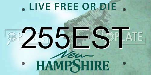 255EST New Hampshire License Plate