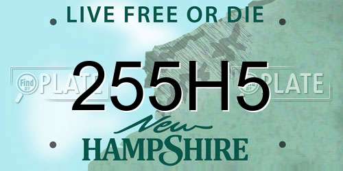 255H5 New Hampshire License Plate