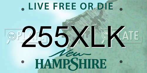255XLK New Hampshire License Plate
