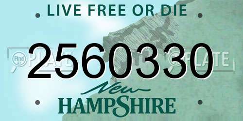 2560330 New Hampshire License Plate
