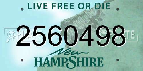 2560498 New Hampshire License Plate