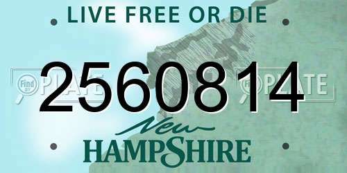 2560814 New Hampshire License Plate