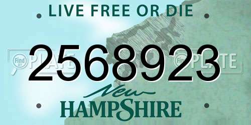 2568923 New Hampshire License Plate