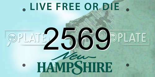 2569 New Hampshire License Plate
