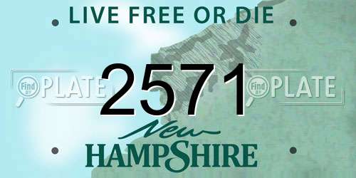 2571 New Hampshire License Plate
