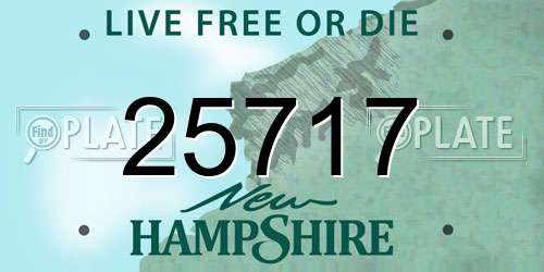 25717 New Hampshire License Plate