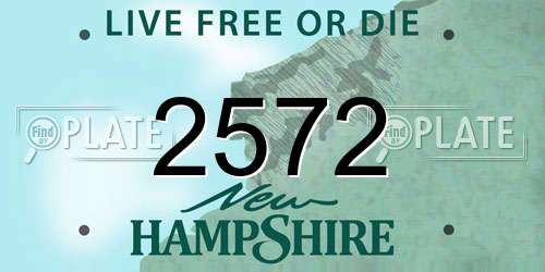 2572 New Hampshire License Plate