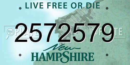 2572579 New Hampshire License Plate