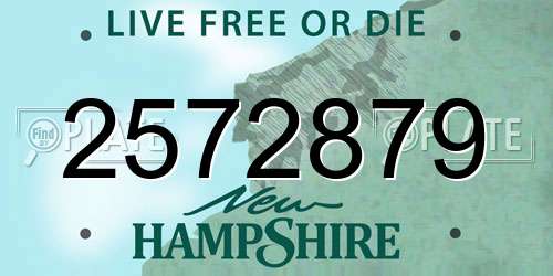 2572879 New Hampshire License Plate