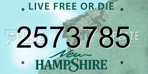 2573785 New Hampshire License Plate