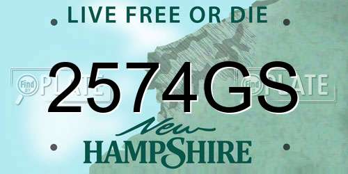 2574GS New Hampshire License Plate