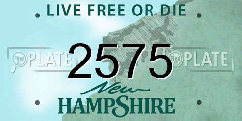 2575 New Hampshire License Plate