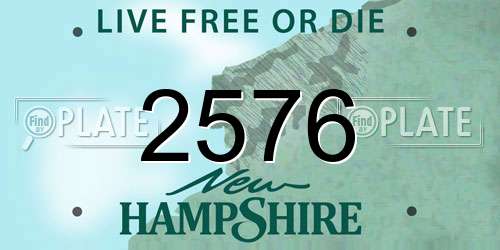 2576 New Hampshire License Plate