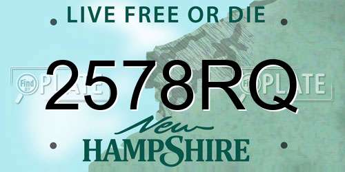 2578RQ New Hampshire License Plate