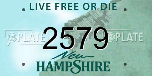 2579 New Hampshire License Plate