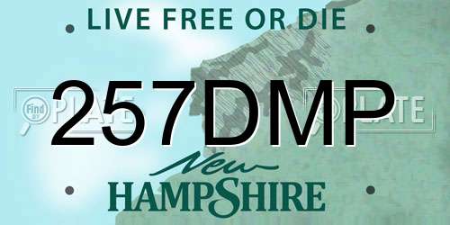 257DMP New Hampshire License Plate