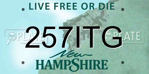 257ITG New Hampshire License Plate