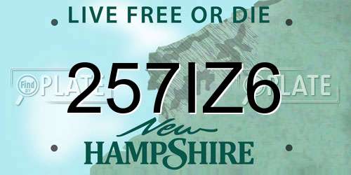 257IZ6 New Hampshire License Plate