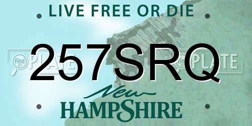 257SRQ New Hampshire License Plate