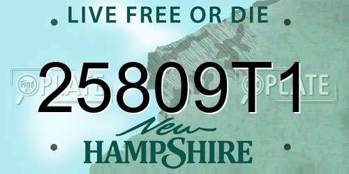 25809T1 New Hampshire License Plate