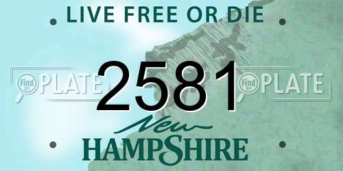2581 New Hampshire License Plate