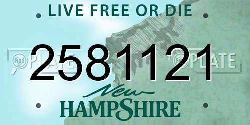 2581121 New Hampshire License Plate