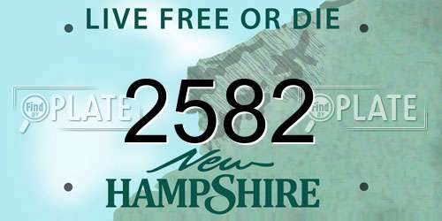 2582 New Hampshire License Plate