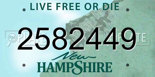 2582449 New Hampshire License Plate