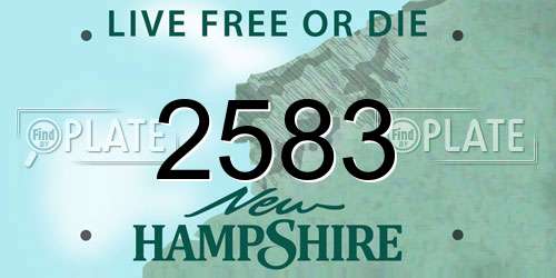 2583 New Hampshire License Plate