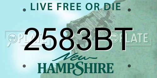 2583BT New Hampshire License Plate