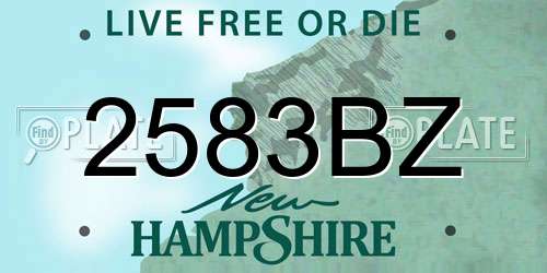 2583BZ New Hampshire License Plate