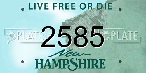 2585 New Hampshire License Plate