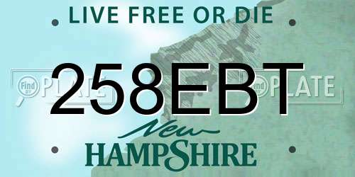 258EBT New Hampshire License Plate