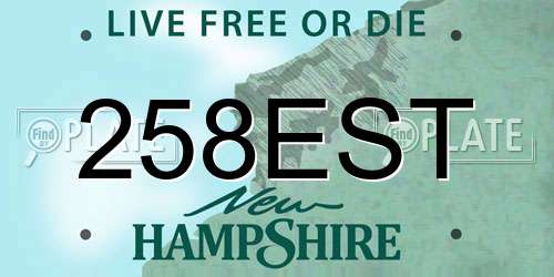 258EST New Hampshire License Plate