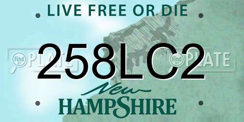 258LC2 New Hampshire License Plate