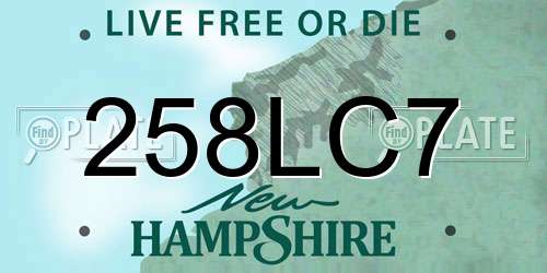 258LC7 New Hampshire License Plate